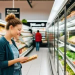 대체육 요리의 반복 실험 사례 - **Prompt: Navigating the Plant-Based Supermarket Aisle**
    A wide shot of a brightly lit, modern G...