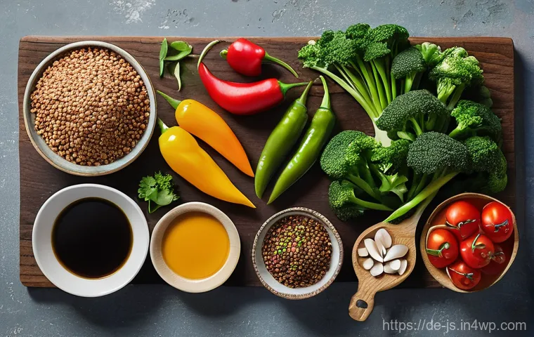 대체육으로 만든 매콤한 볶음요리법 - **Exquisite Plated Spicy Vegan Delight:** A close-up, artfully composed shot of a perfectly plated s...